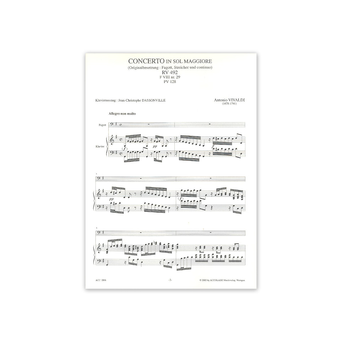Vivaldi, Konzert G-Dur RV 492 View 1