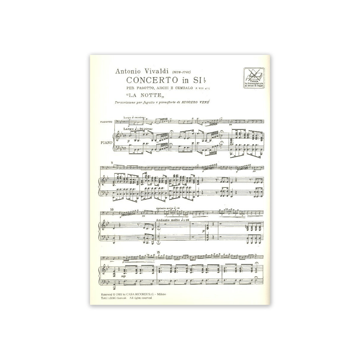 Vivaldi, Konzert B-Dur RV 501 "La notte"