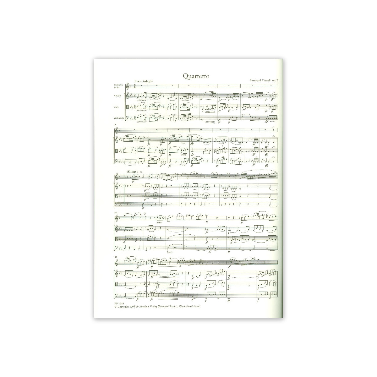 Crusell, Quartett Es-Dur op.2 für Klar. & Str View 1