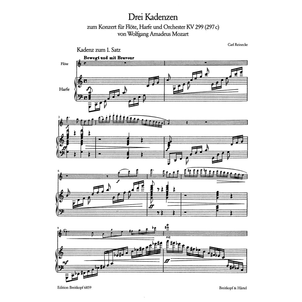 Reinecke, 3 Kadenzen zu Mozart Konzert C-Dur View 2