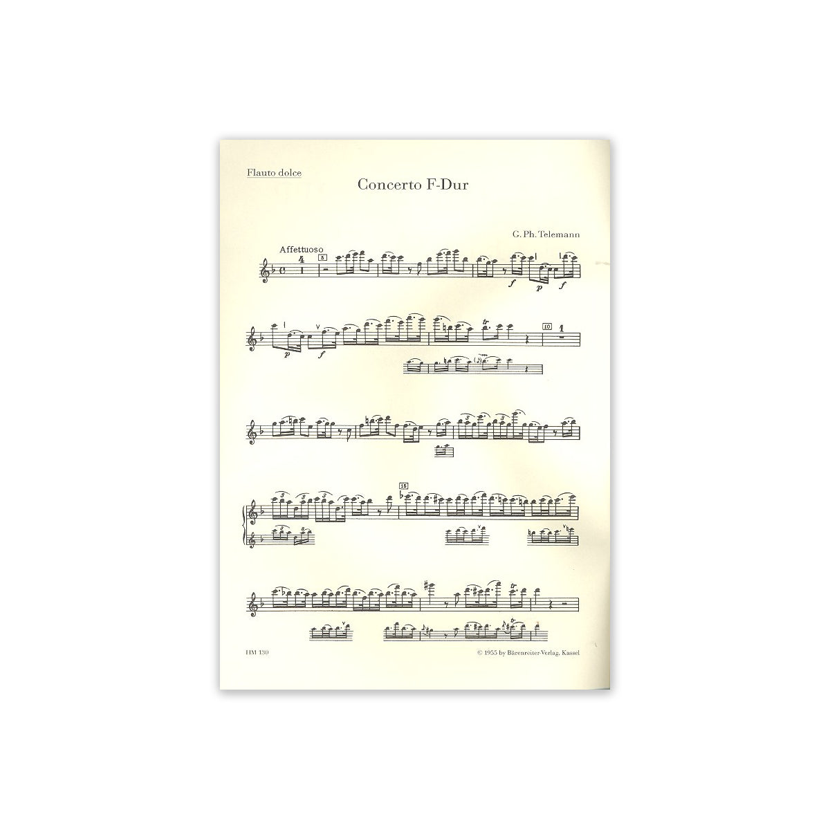 Telemann, Konzert F-Dur für Blockflöte/Solost View 1