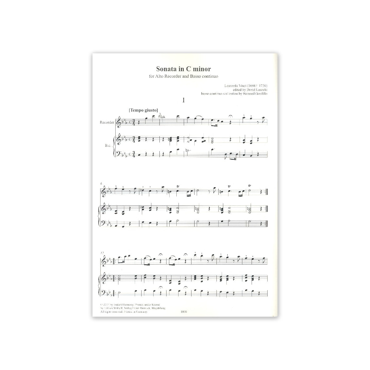 Vinci, Sonate c-moll