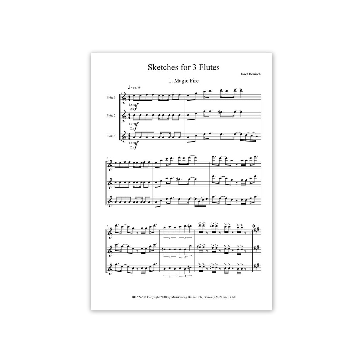 Bönisch, Sketches for 3 flutes View 1
