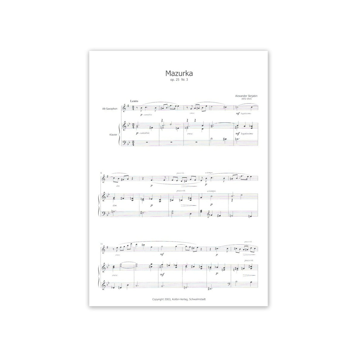 Skrjabin, Mazurka op.25,3 View 1