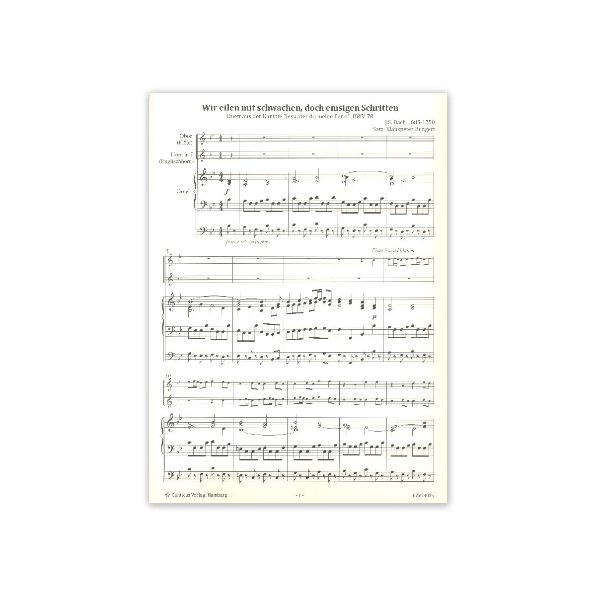 Bach, Wir eilen mit schwachen Schritten
