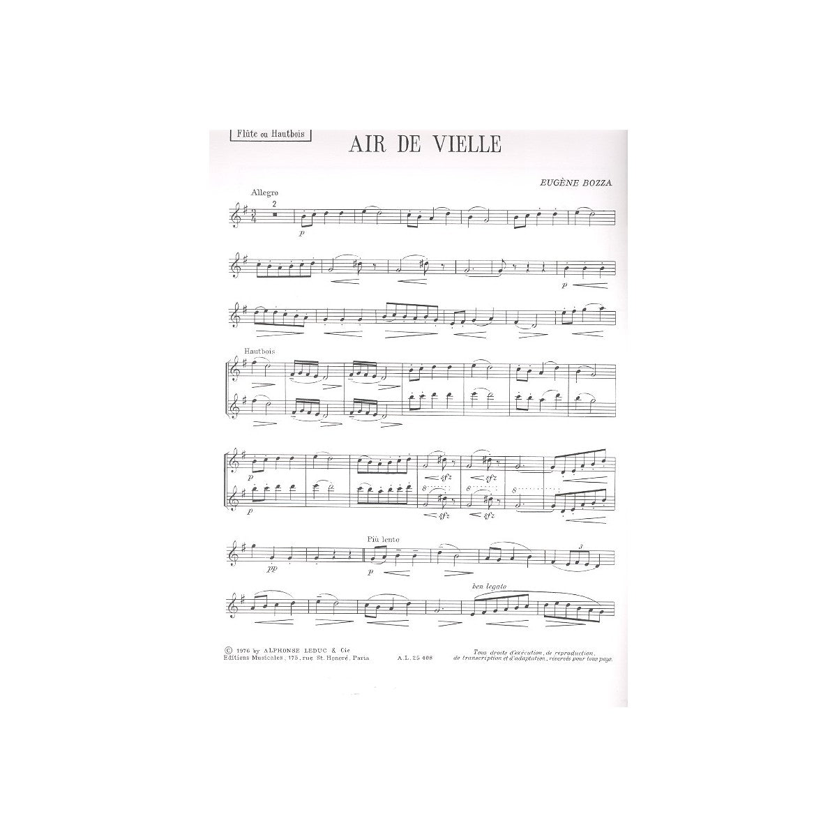 Bozza, Air de Vielle View 2