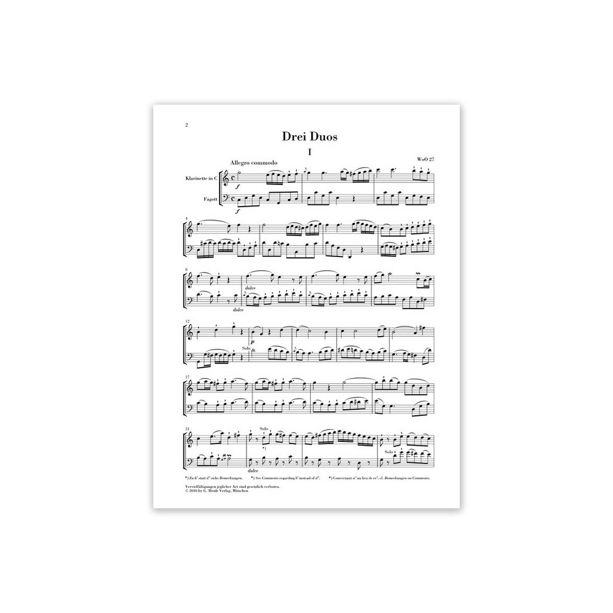 Beethoven, Drei Duos für Klar. & Fagott View 2