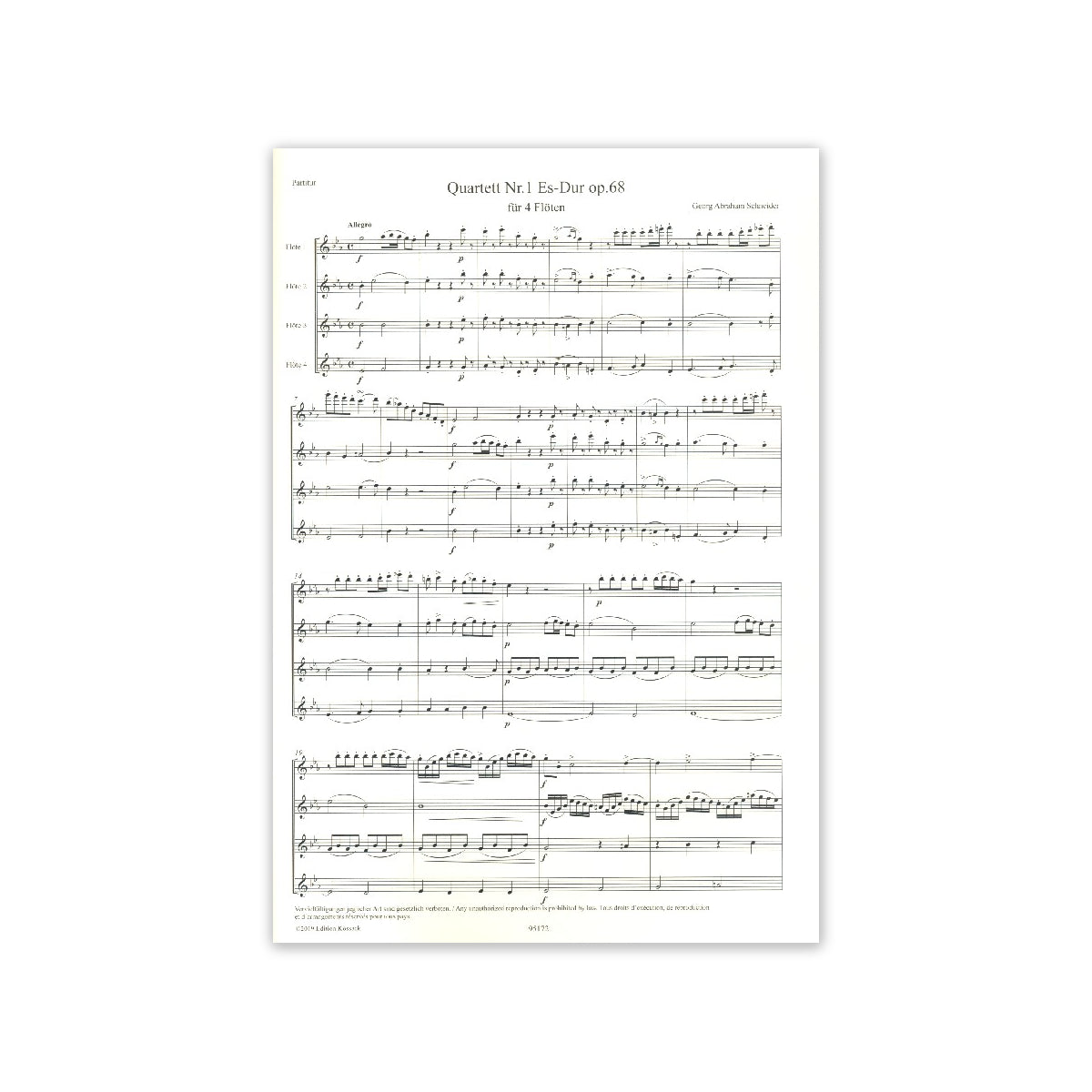 Schneider, Konzertantes Quartett Es-Dur Nr.1