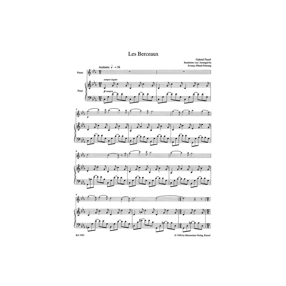 Fauré, 4 Mélodies View 1