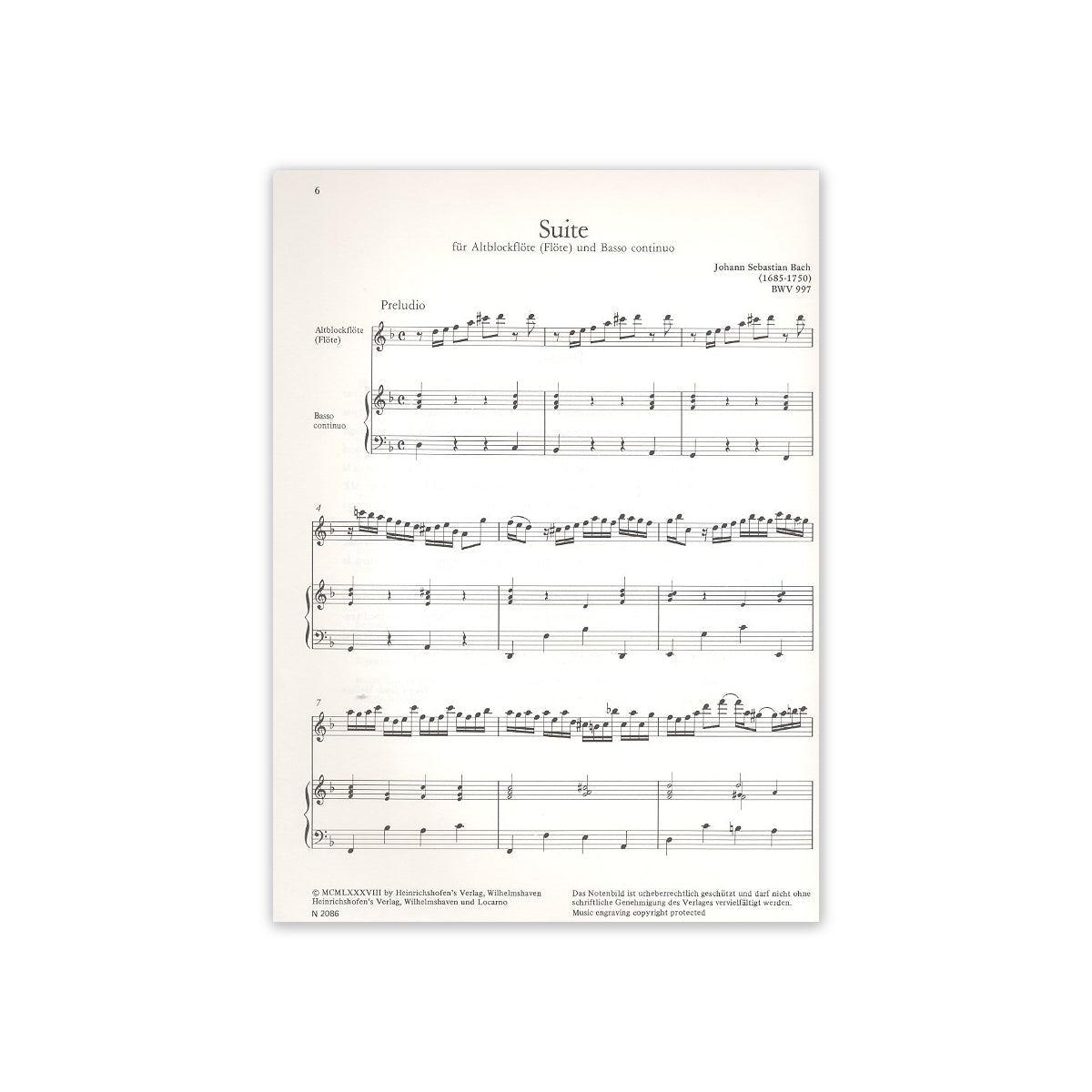 Bach, Suite BWV997 View 1