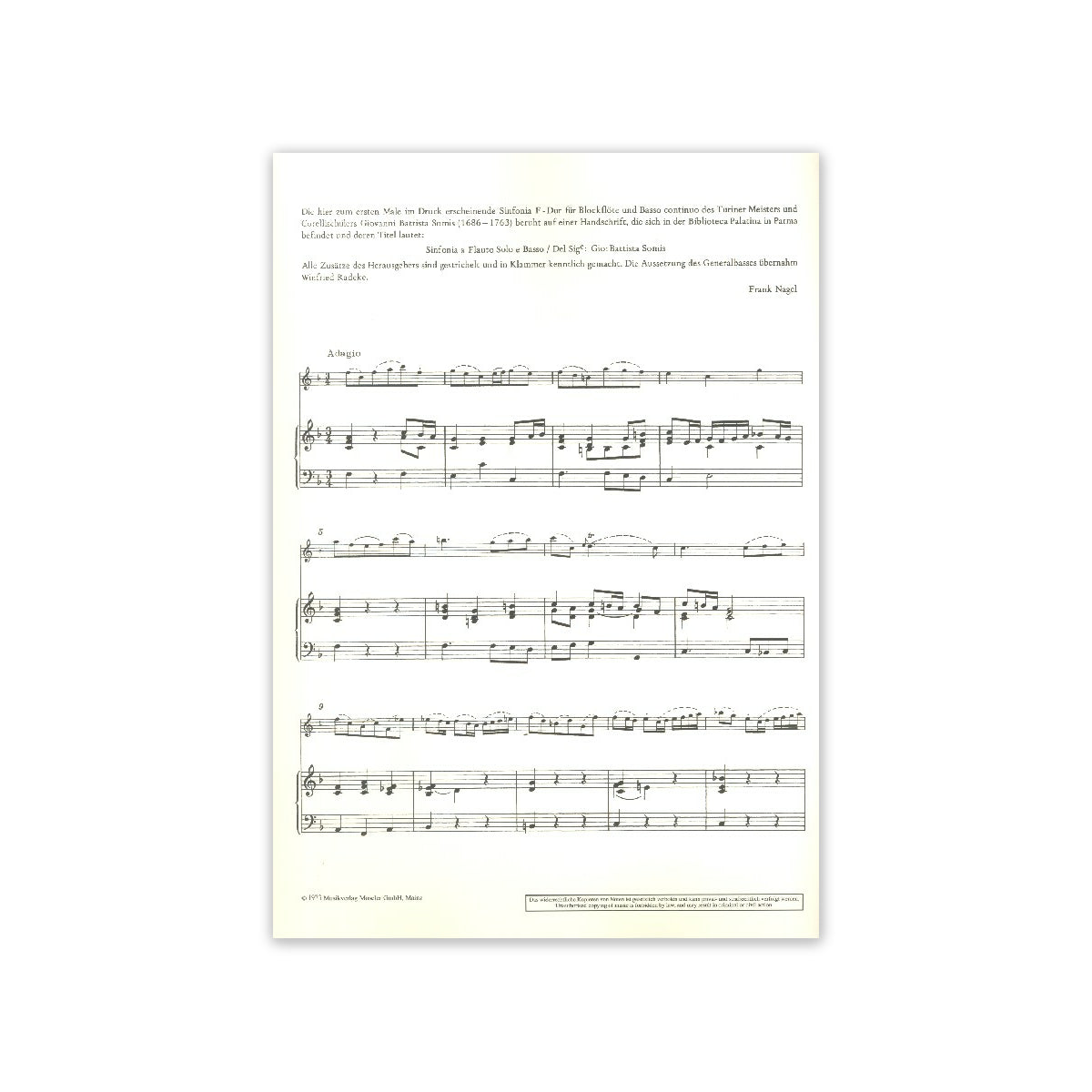 Somis, Sinfonia F-Dur View 1