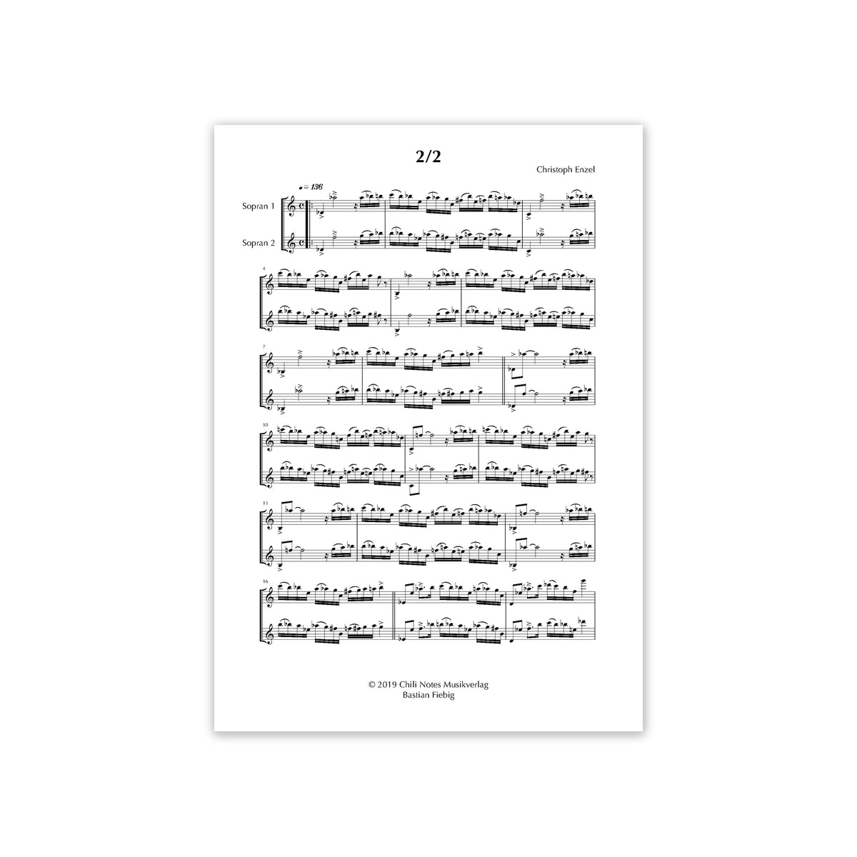Enzel, 2/2 - für 2 Sopransaxophone