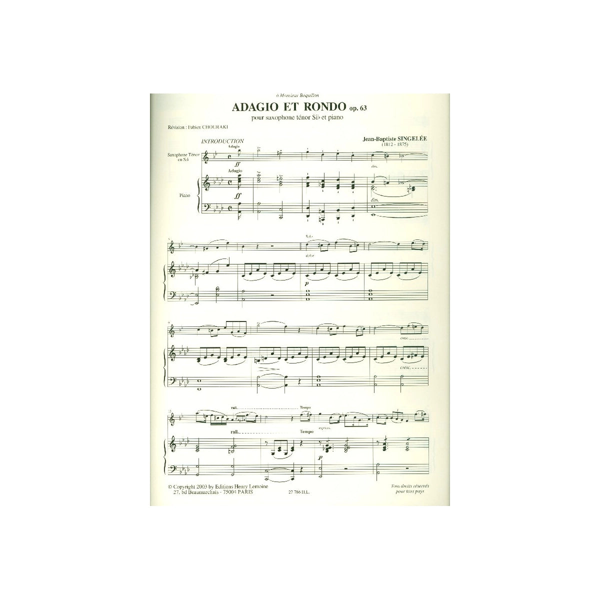 Singelee, Adagio et Rondo op.63