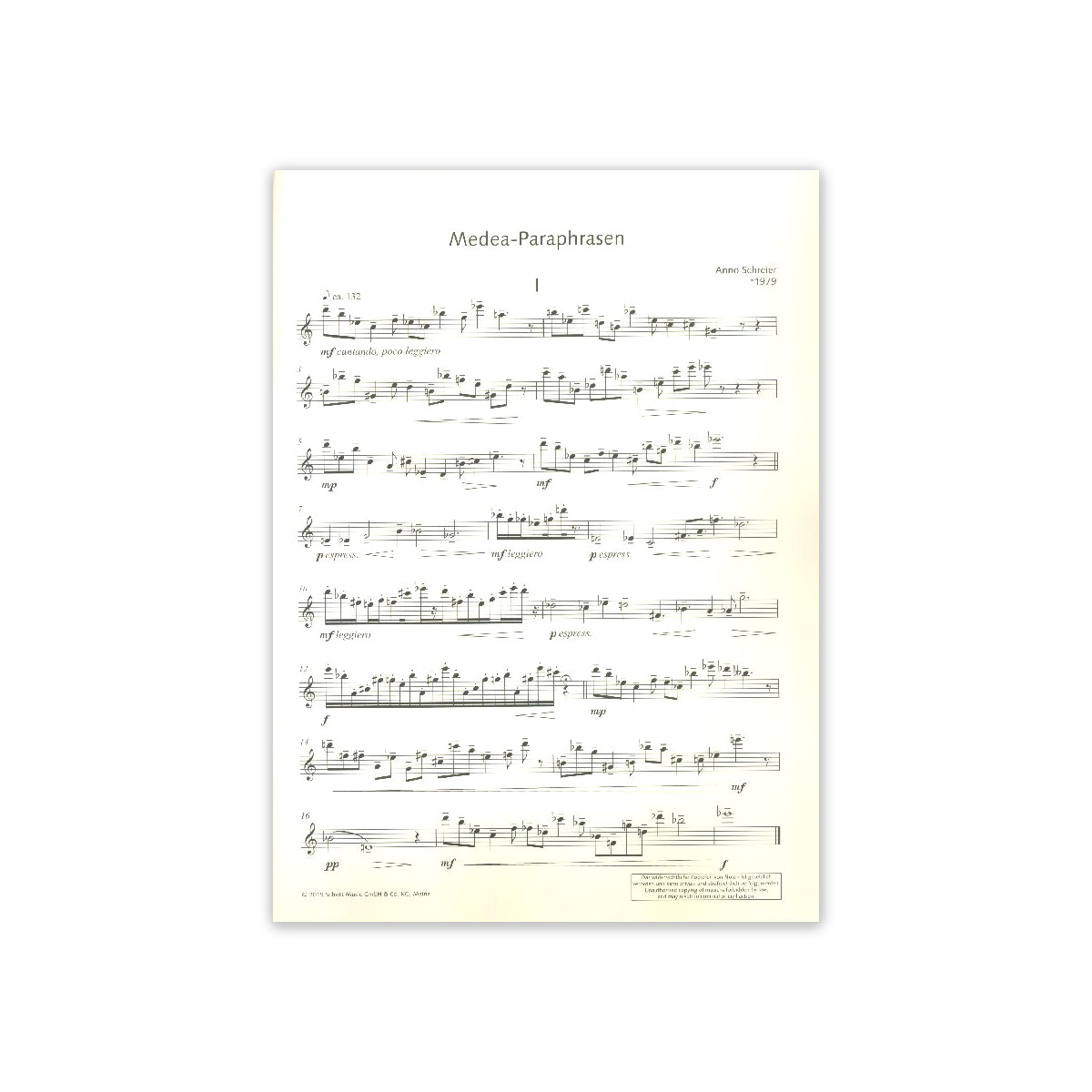 Schreier, Medea-Paraphrasen