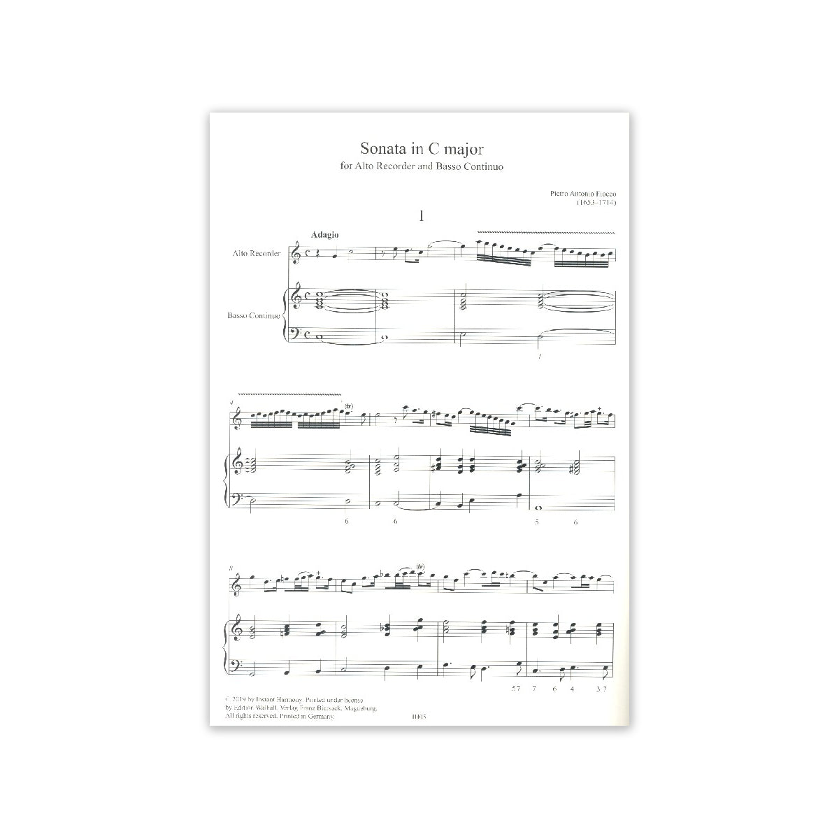 Fiocco, Sonata in C Major