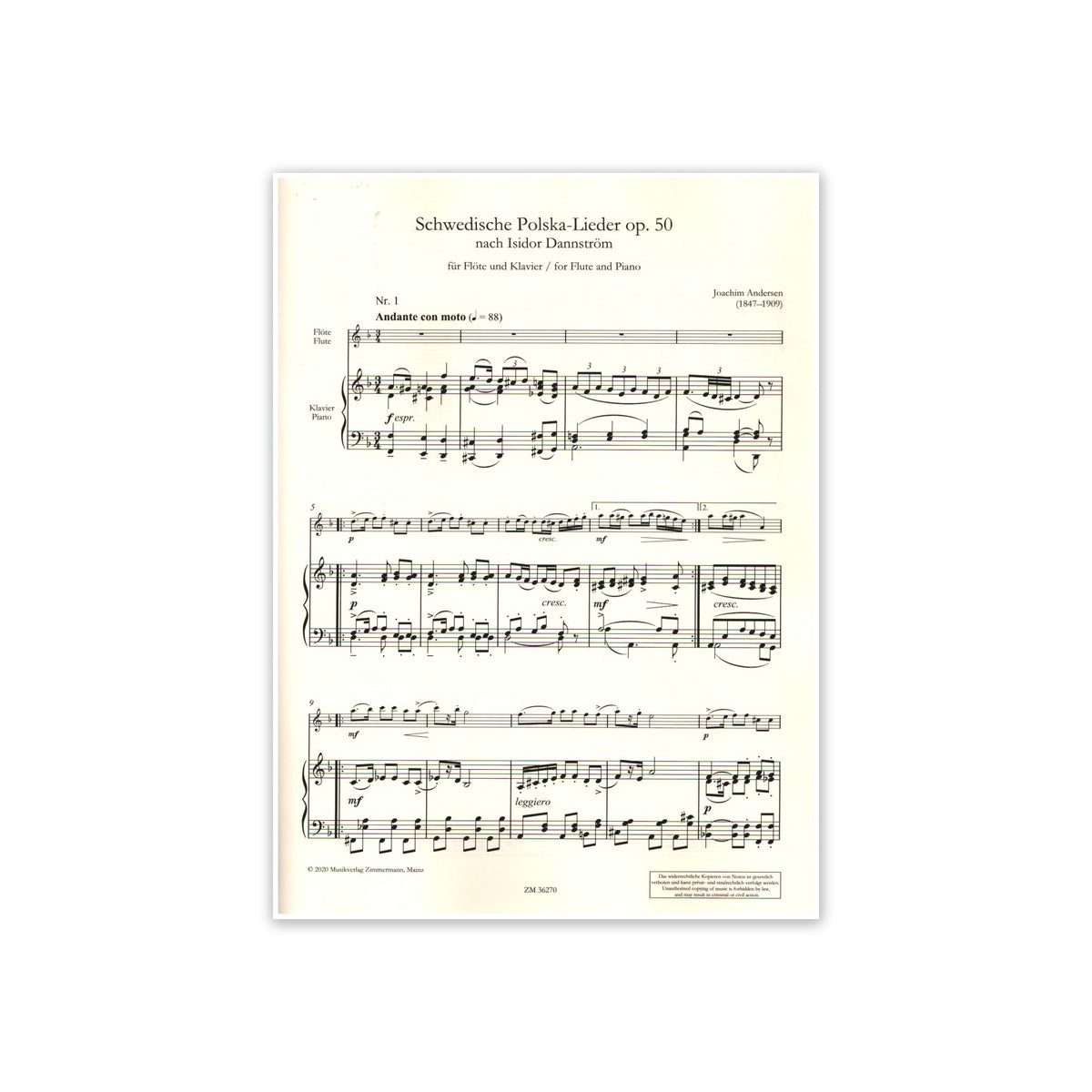 Andersen, Schwedische Polska-Lieder op.50