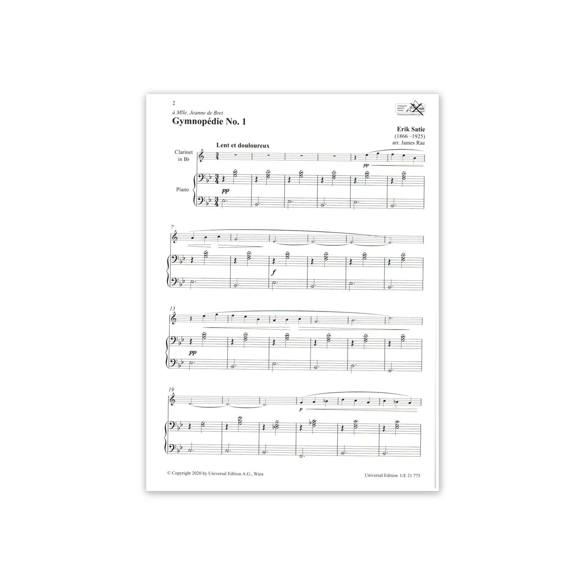 Satie, Clarinet Album View 2