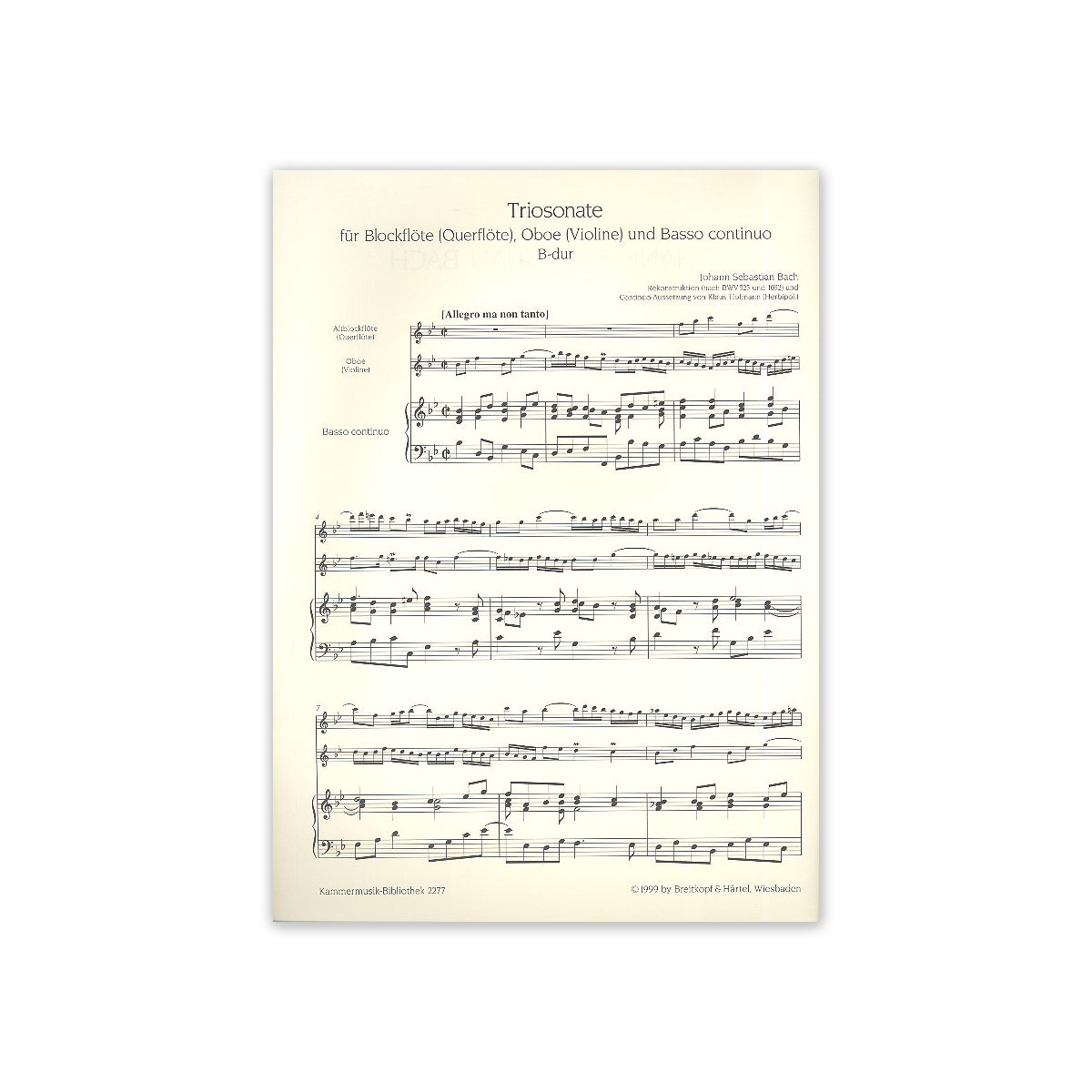 Bach, Triosonate B-Dur nach BWV525 u. BWV1032 View 2