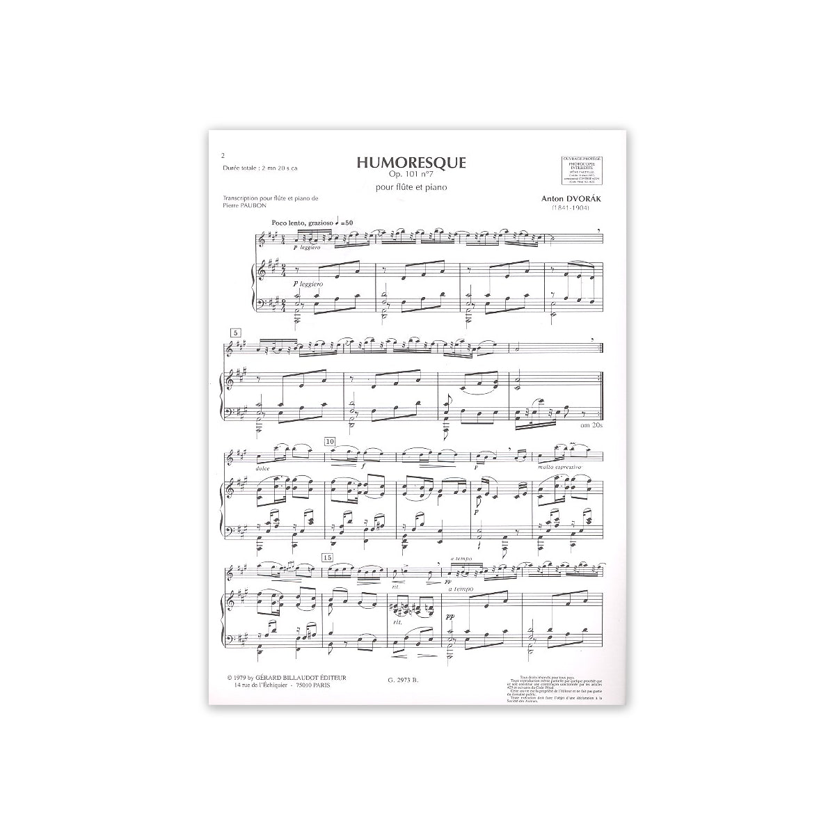 Dvorák, Humoresque op.101 no.7 View 1