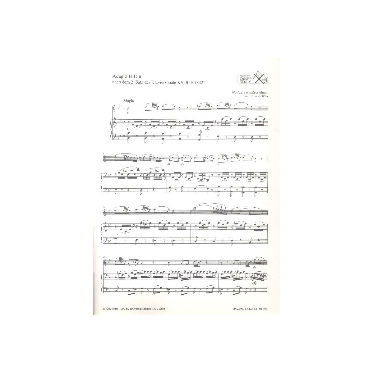Mozart, Adagio B-Dur View 1