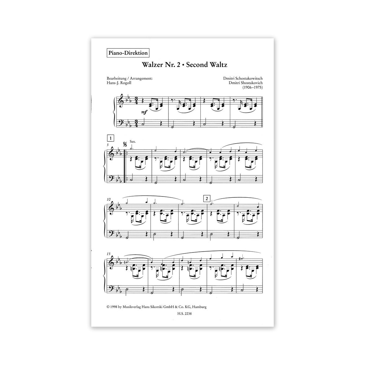 Schostakowitsch, Walzer Nr.2 für Salonorch. View 1