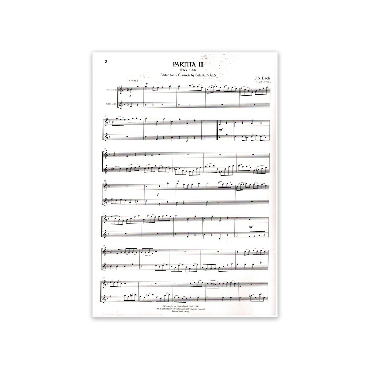 Bach for Clarinets