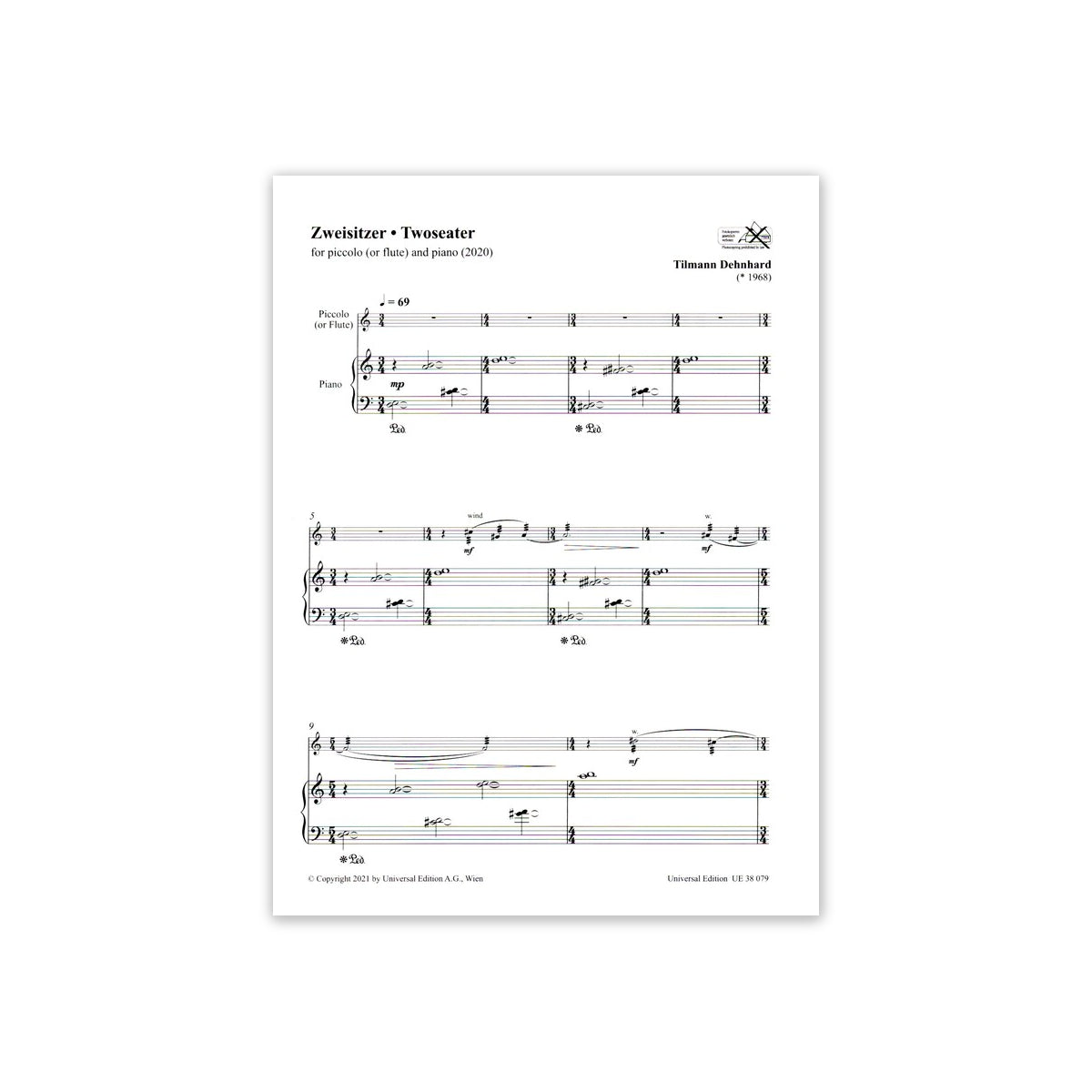 Dehnhard, Zweisitzer für Piccolo und Piano