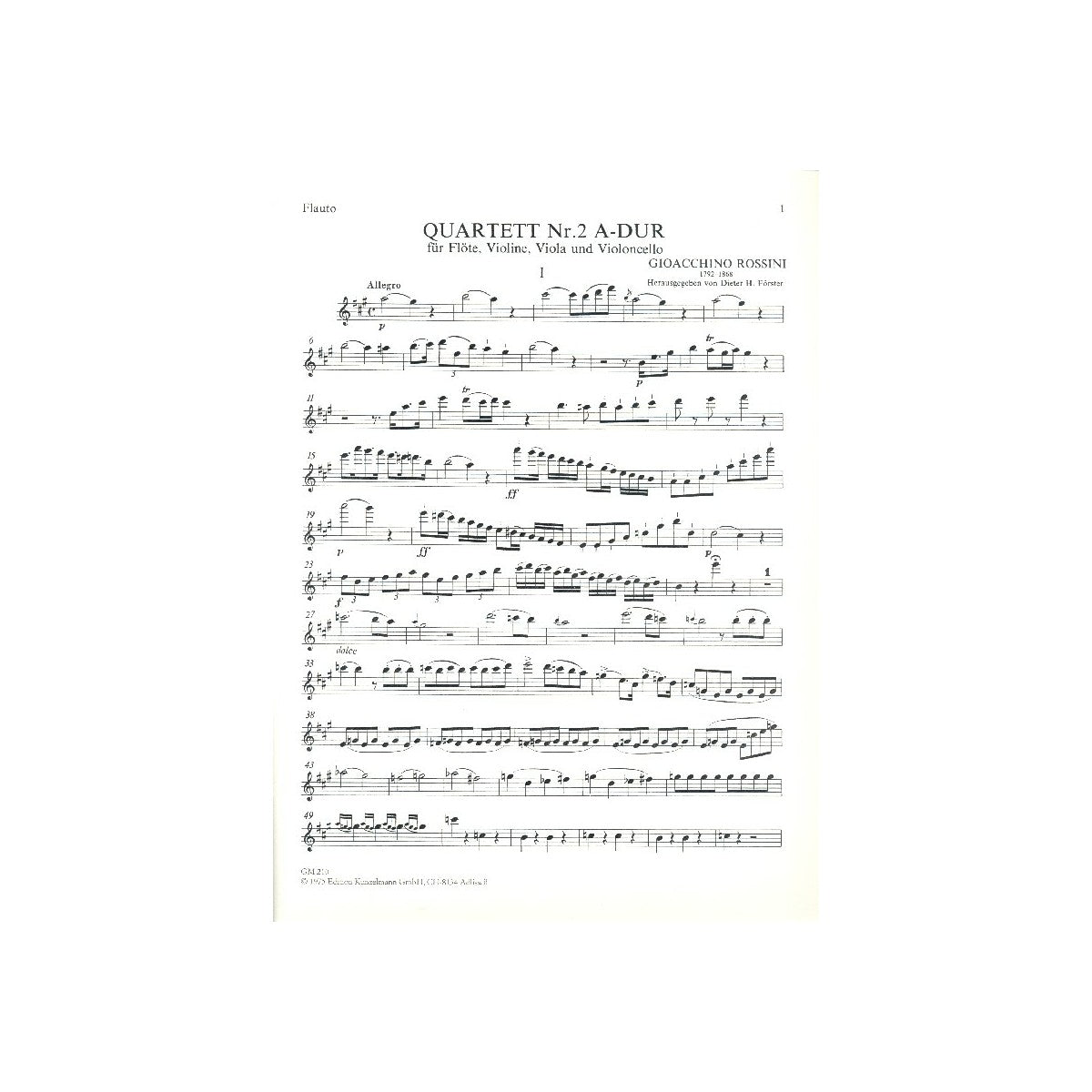 Rossini, Flötenquartett Nr.2 A-Dur View 1