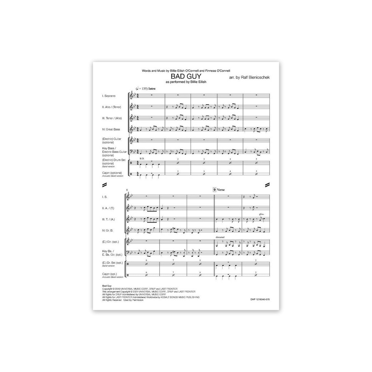 Eilish, Bad Guy (SATB)+Ensemble (opt.)