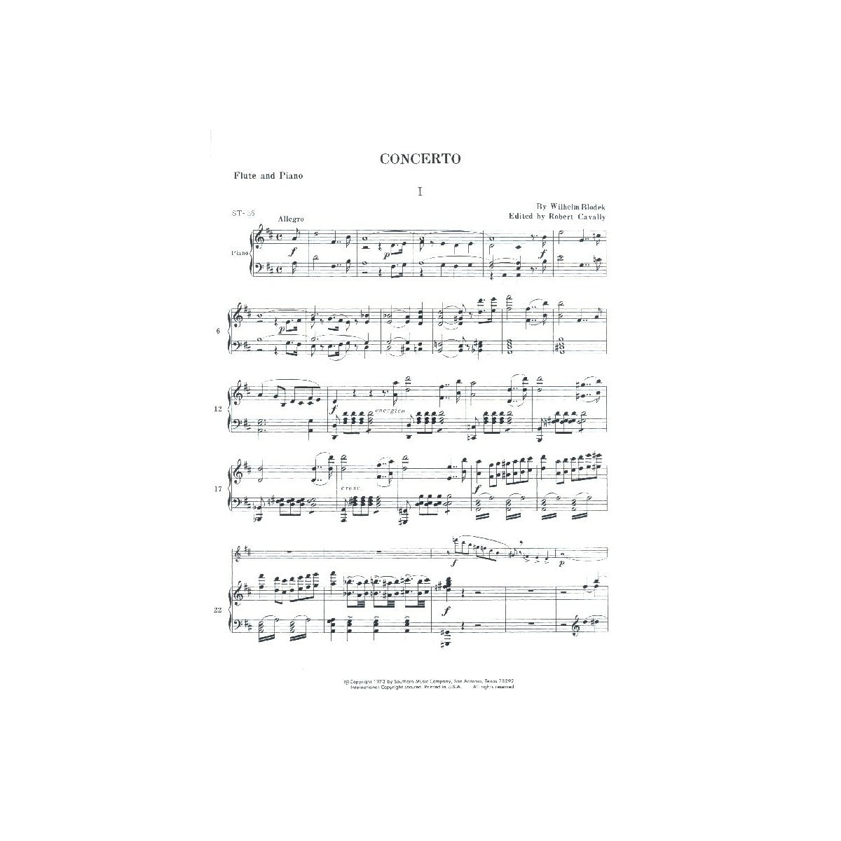 Blodek, Concerto for flute and piano View 1