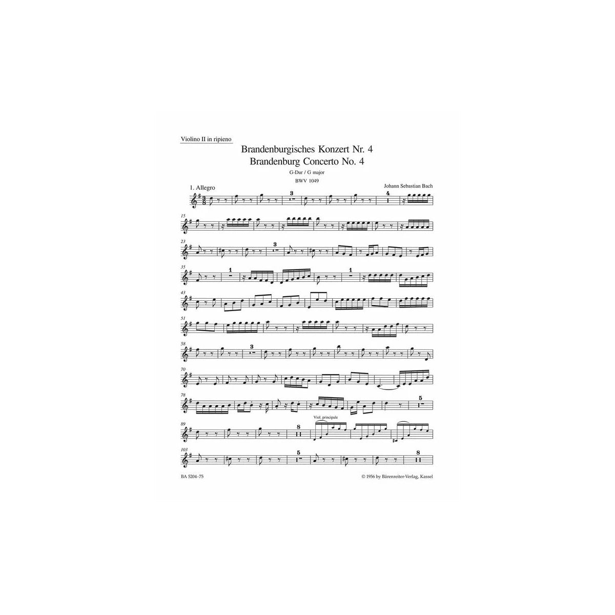 Bach, Johann Sebastian Brandenburgisches Konz-47517 View 1