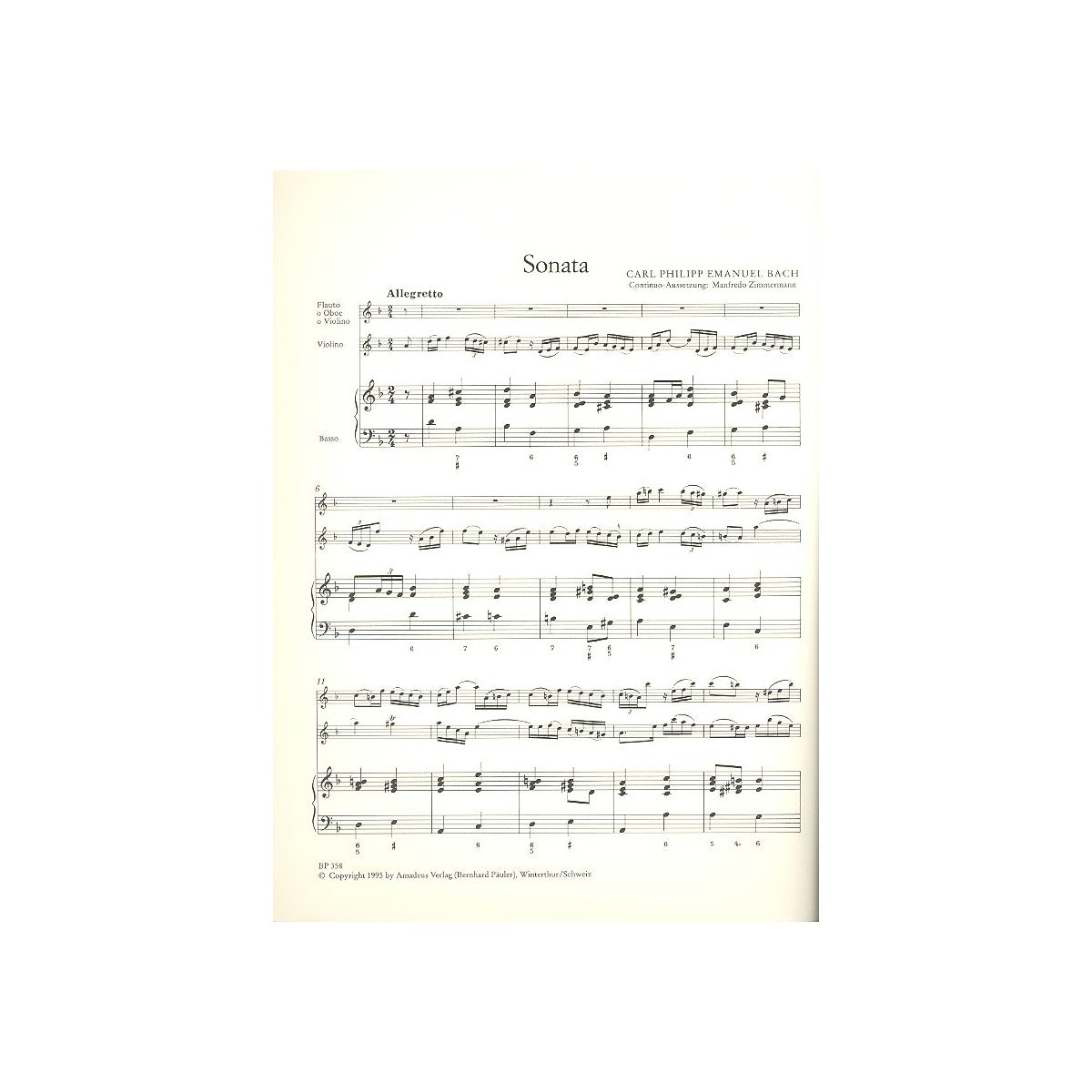 Bach C.P.E., Triosonate d-Moll WQ145 View 1
