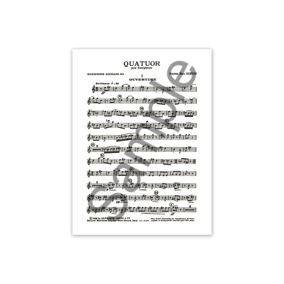 Dubois, Quatuor pour 4 saxophones (SATB)