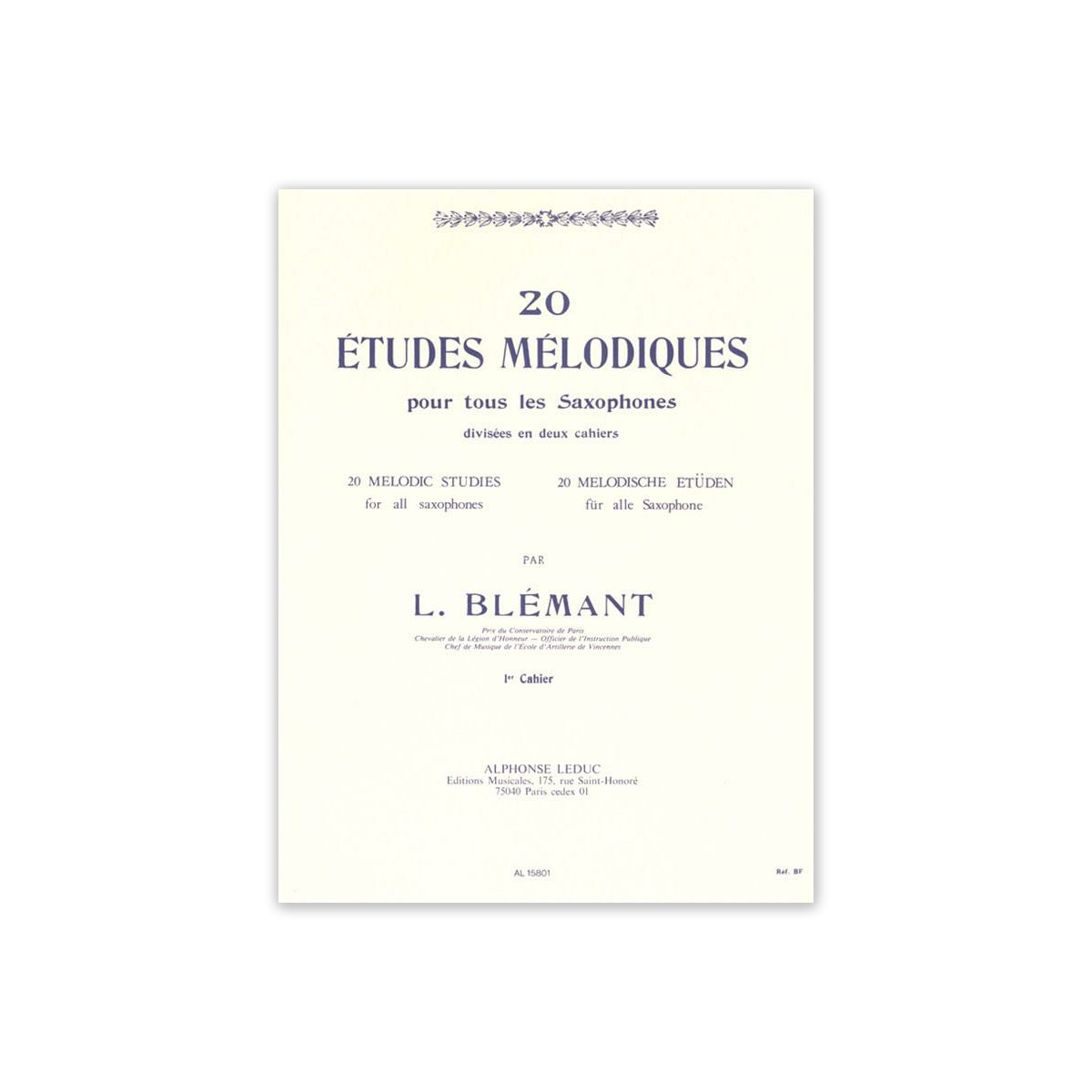 Blémant, 20 Études Mélodiques vol.1 (no.1-10 View 1