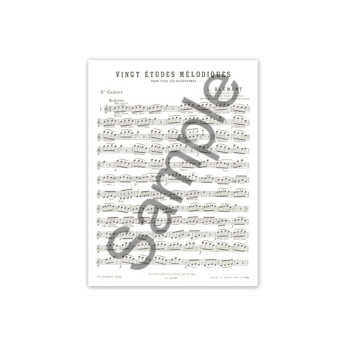 Blémant, 20 Études Mélodiques vol.1 (no.1-10 View 2