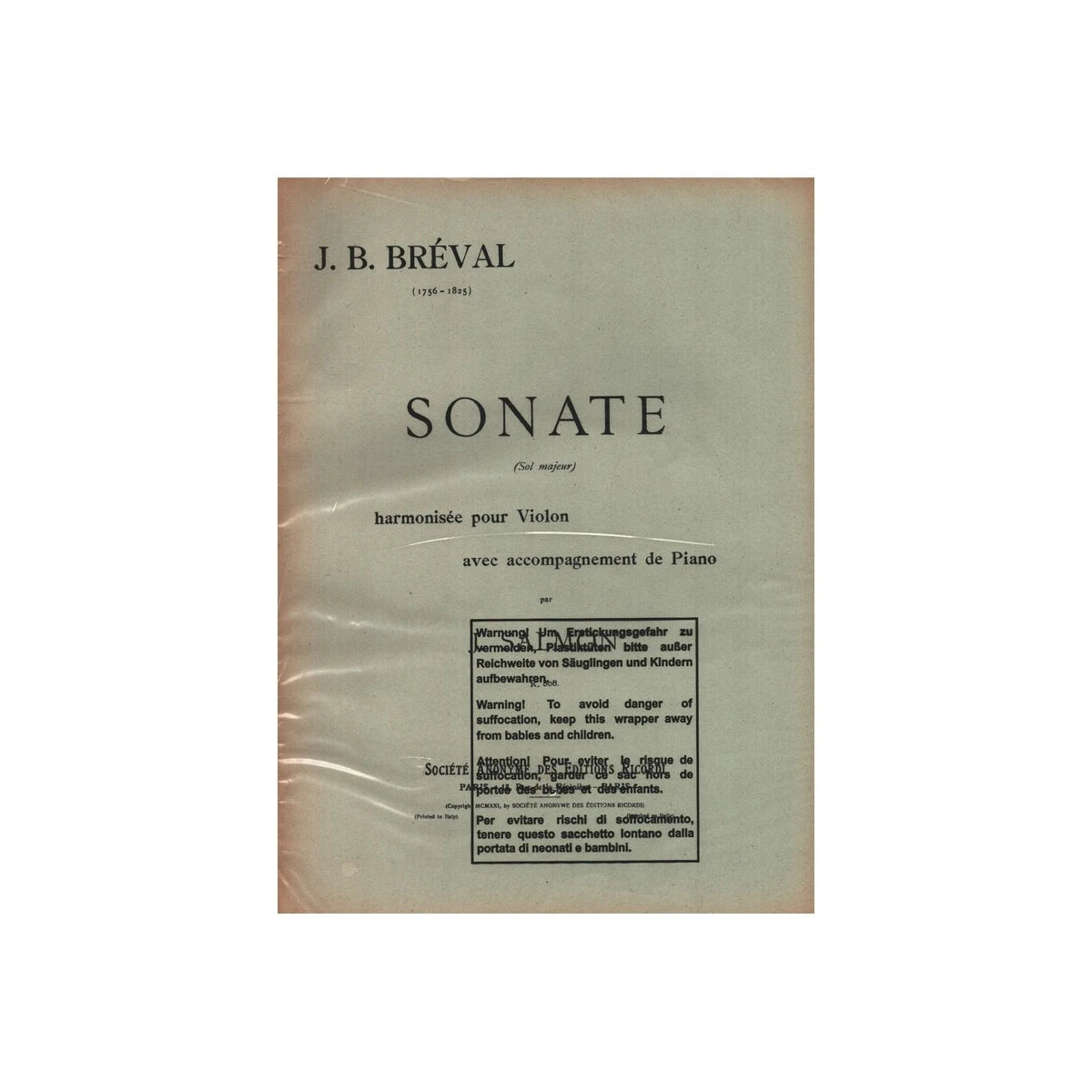 Bréval, Sonate G-Dur View 1