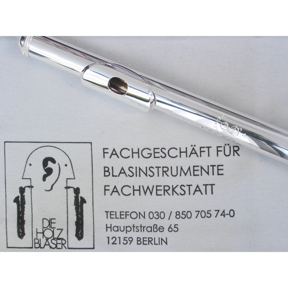 KOPF FLÖTE ANUEL SILBER L, 14CT GOLDKAMIN