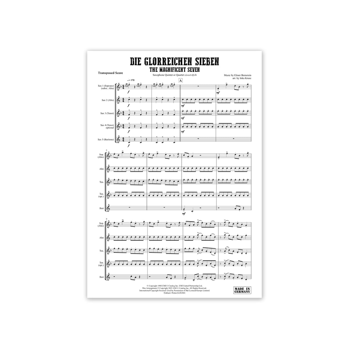 Bernstein, Die Glorreichen Sieben (S/AAT(T))