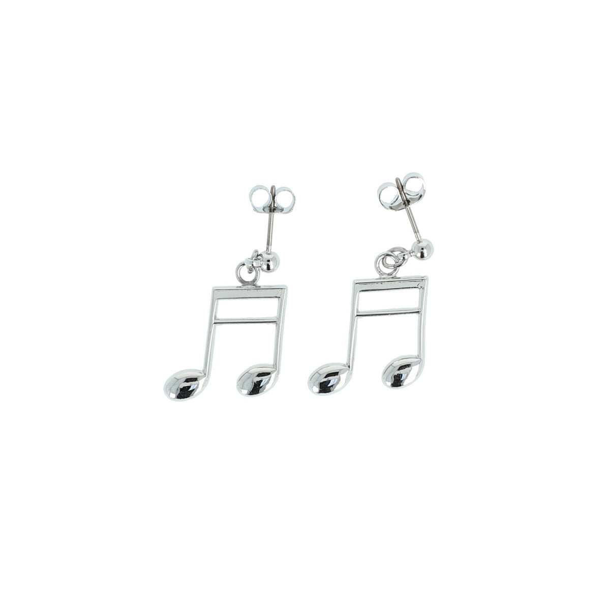 Stud earrings 16th note silver-plated