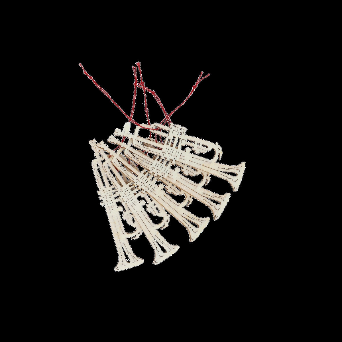 Poplar wood trumpet pendant