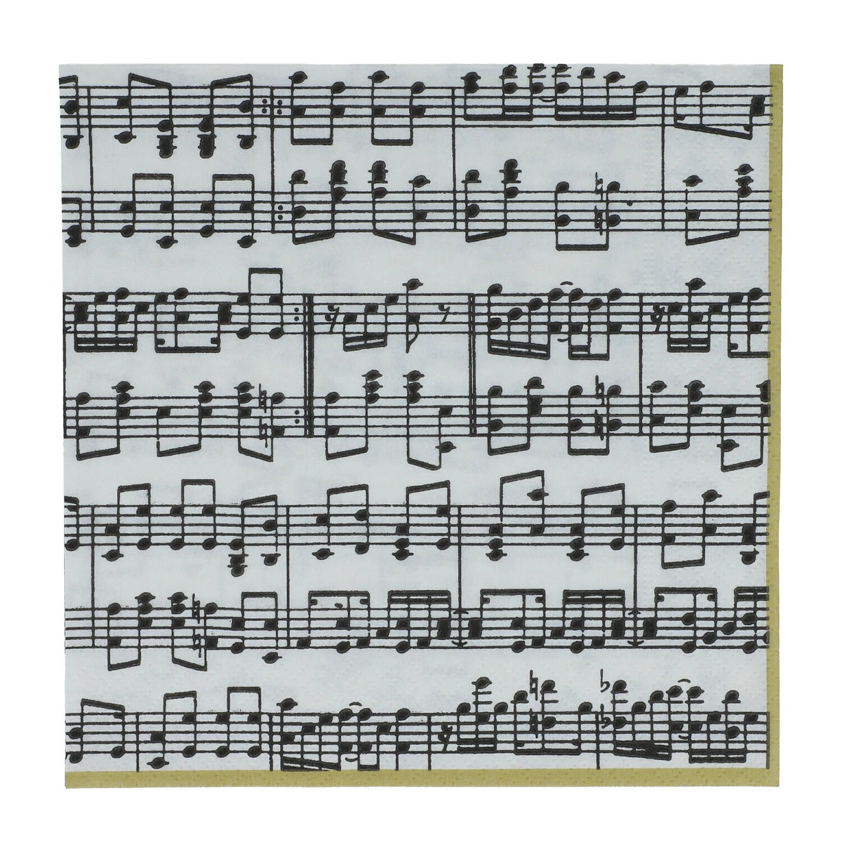 Napkins with musical notes motif and gold edge