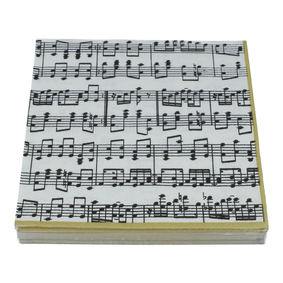 Napkins with musical notes motif and gold edge