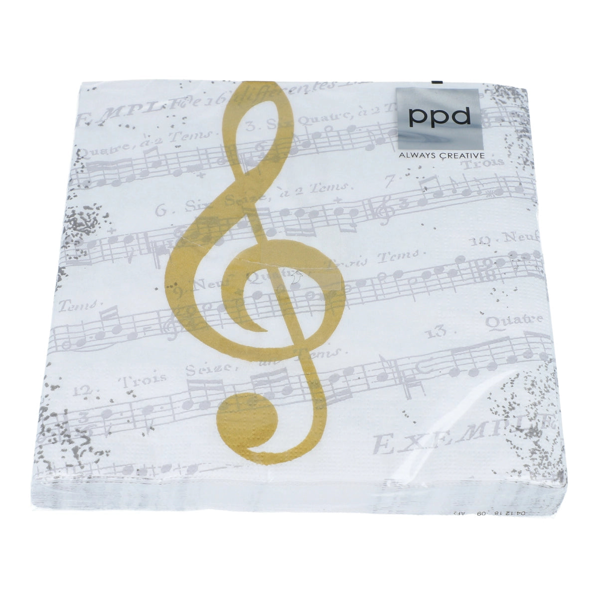 Napkins I love music gold
