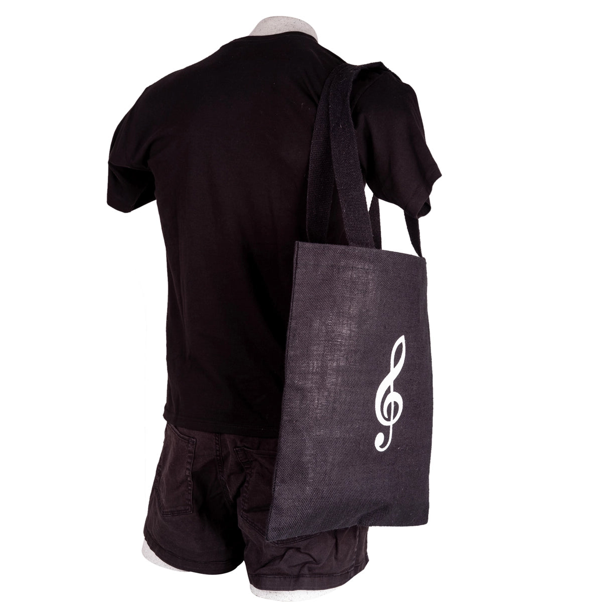 Jute bag black treble clef