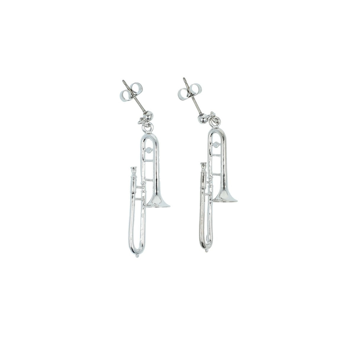 Ohrstecker Posaune versilbert View 1