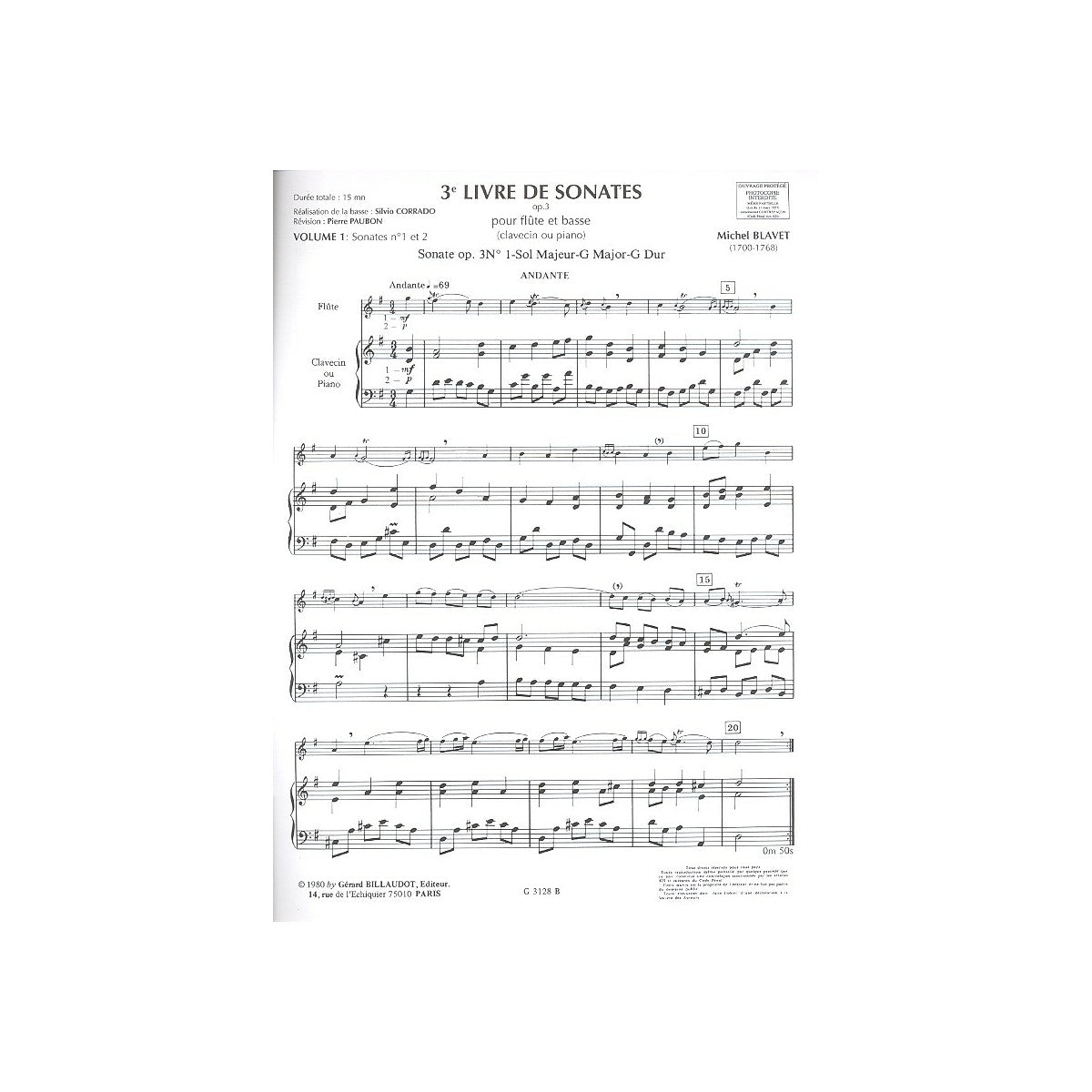 Blavet, Livre 3 de sonates op.3 vol.1 View 1