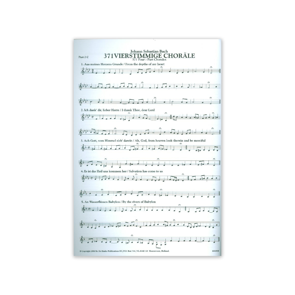 Bach, 371 vierstimmige Choräle - 2.Stimme C View 1
