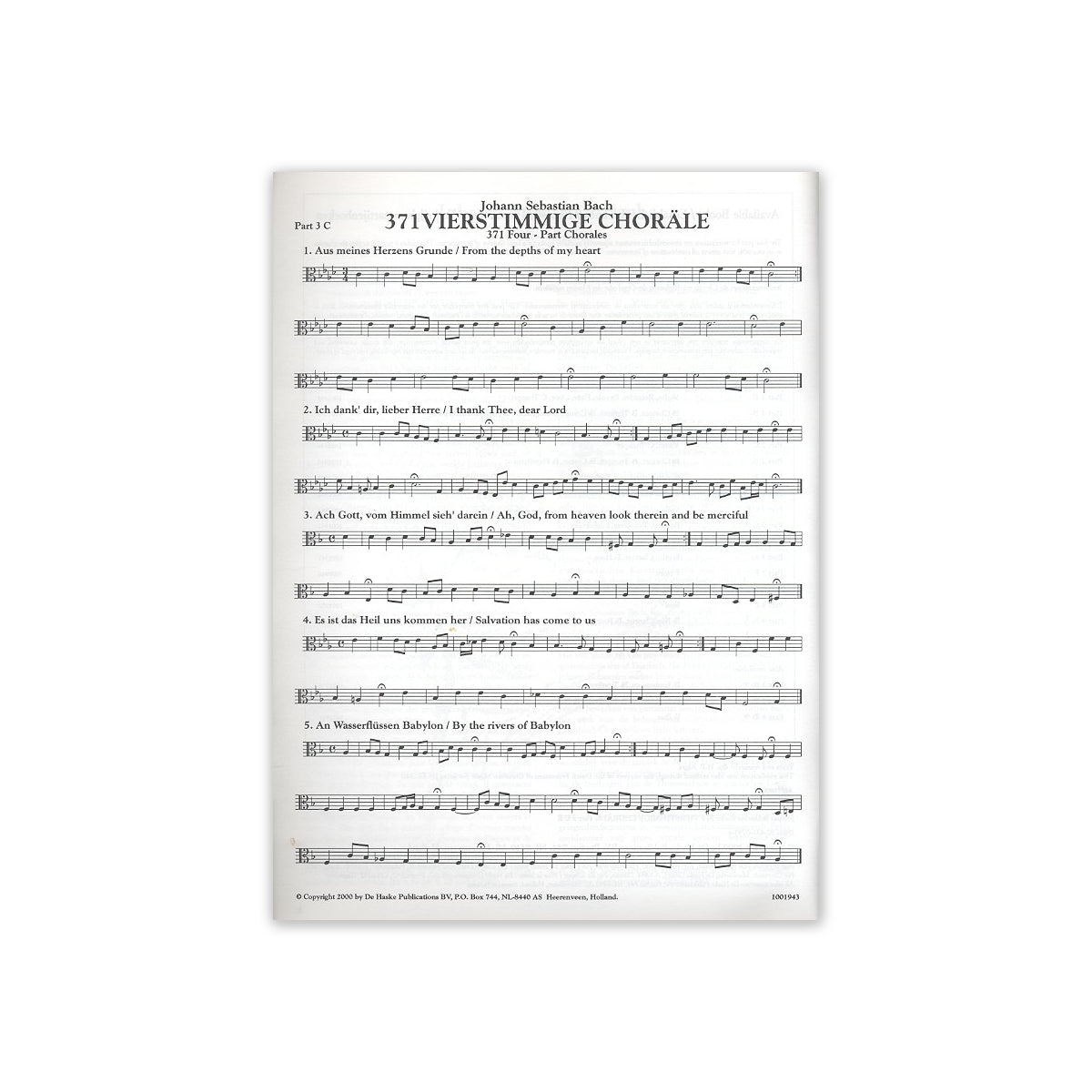Bach, 371 vierstimmige Choräle - 3.Stimme C View 1
