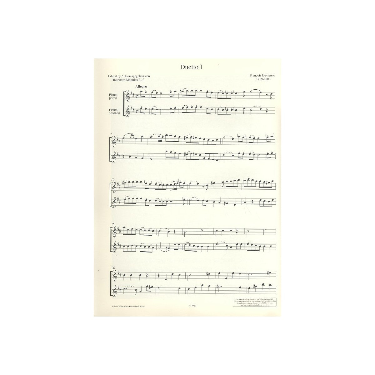 Devienne, 6 leichte Duette op.18 View 2