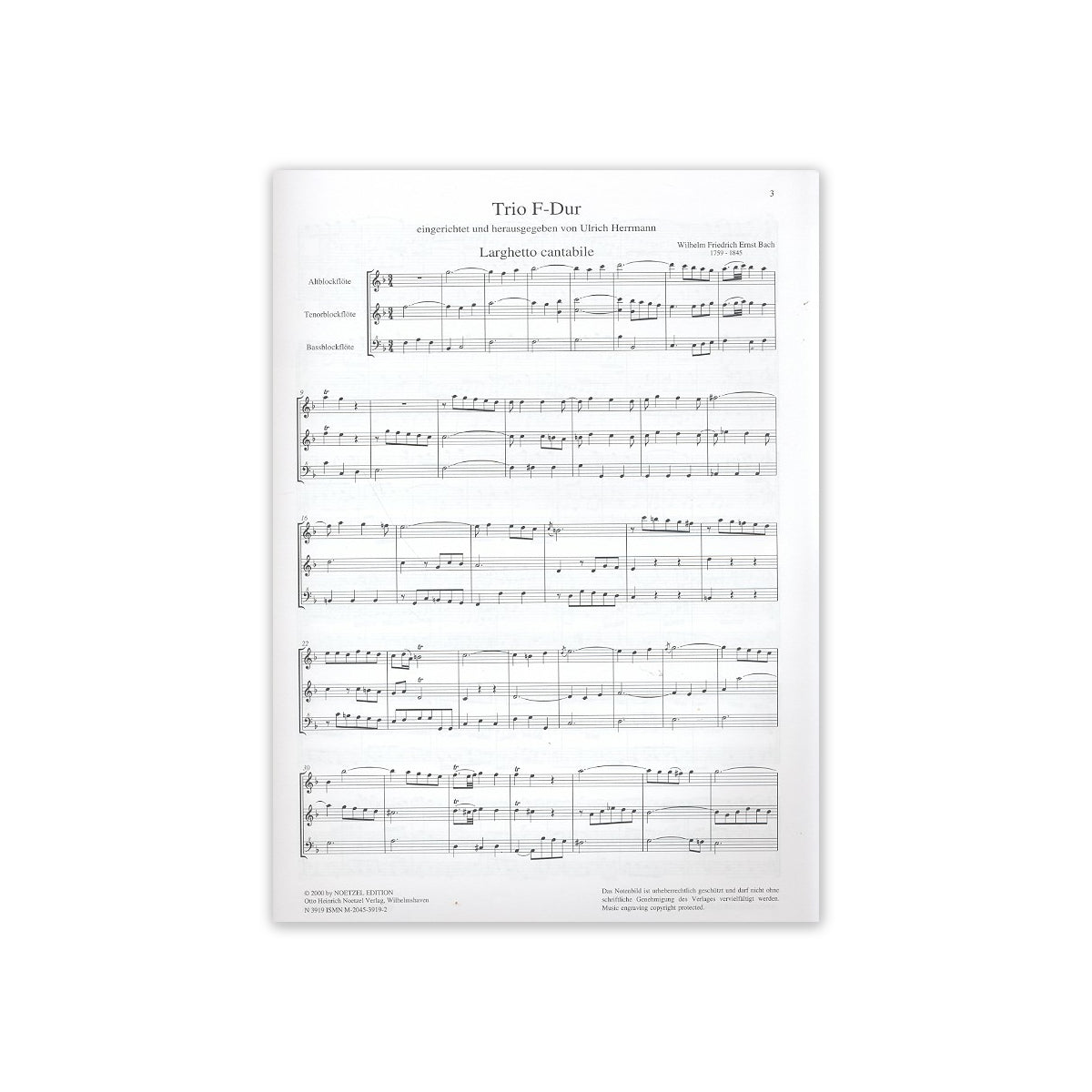 Bach, W.F.E. Trio F-Dur (ATB) View 1